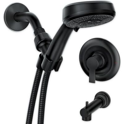 Moen 82618BL Meena Moderner Wannen- und Duscharmatur mit Handbrause, Ventil inklusive, 2, mattschwarz Moen 82618BL Meena Moderner Wannen- und Duscharmatur mit Handbrause, Ventil inklusive, 2, mattschwarz