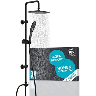 EISL EASY FRESH Duschset schwarz, komplettes Montageset Duschsystem ohne Armatur 2 in 1 mit großer Regendusche (250x250 mm) und Handbrause ohne Armatur zum Nachrüsten EISL EASY FRESH Duschset schwarz, komplettes Montageset Duschsystem ohne Armatur 2 in 1 mit großer Regendusche (250x250 mm) und Handbrause ohne Armatur zum Nachrüsten
