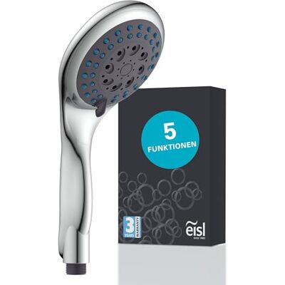EISL WELLY Handbrause DX6051, 5-fach verstellbarer Duschkopf, inklusive Wasserspardichtung, Universaler Brauseschlauchanschluss, Handbrause Dusche, chrom EISL WELLY Handbrause DX6051, 5-fach verstellbarer Duschkopf, inklusive Wasserspardichtung, Universaler Brauseschlauchanschluss, Handbrause Dusche, chrom