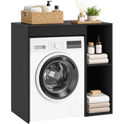 HOMCOM Waschmaschinenregal mit offenen Ablagen, 90x60x90,5 cm, Schwarz Überbauschrank für die Waschmaschine, fürs Badezimmer HOMCOM Waschmaschinenregal mit offenen Ablagen, 90x60x90,5 cm, Schwarz Überbauschrank für die Waschmaschine, fürs Badezimmer