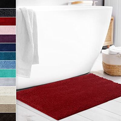 Floordirekt Badematte Sky Soft Eckig & Rund Badezimmerteppich Extra flauschig rutschfest & Schnell trocknend Viele Farben & Größen (50 x 80 cm, Rot) Floordirekt Badematte Sky Soft Eckig & Rund Badezimmerteppich Extra flauschig rutschfest & Schnell trocknend Viele Farben & Größen (50 x 80 cm, Rot)