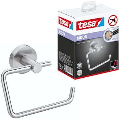 tesa Moon Toilettenpapierhalter, verchromt WC-Rollenhalter zur Wandbefestigung ohne Bohren, inkl. Klebelösung 138mm x 105mm x 50mm tesa Moon Toilettenpapierhalter, verchromt WC-Rollenhalter zur Wandbefestigung ohne Bohren, inkl. Klebelösung 138mm x 105mm x 50mm