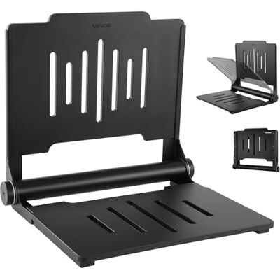 VEVOR Klappbarer Duschsitz zur Wandmontage (496 x 417 mm Sitzfläche), Wandklappstuhl mit Stützender Rückenlehne, Duschsitz (180 kg Belastbar) für Erwachsene & Senioren, Geeignet für Badezimmer & Flur VEVOR Klappbarer Duschsitz zur Wandmontage (496 x 417 mm Sitzfläche), Wandklappstuhl mit Stützender Rückenlehne, Duschsitz (180 kg Belastbar) für Erwachsene & Senioren, Geeignet für Badezimmer & Flur