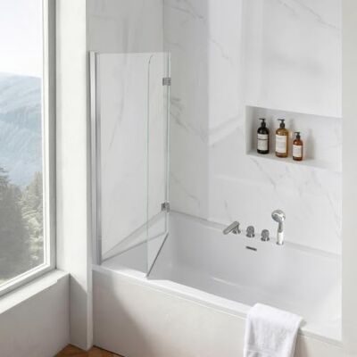 VEVOR Duschwand für Badewanne 1,2x1,4 m Teilrahmenlos 6 mm Silber Badewannenfaltwand Zweiflügelig Klares Sicherheitsglas Nano-Beschichtung 180° Faltbar Auslaufsichere Dichtung VEVOR Duschwand für Badewanne 1,2x1,4 m Teilrahmenlos 6 mm Silber Badewannenfaltwand Zweiflügelig Klares Sicherheitsglas Nano-Beschichtung 180° Faltbar Auslaufsichere Dichtung