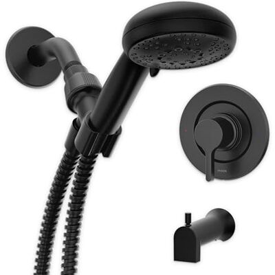 Moen Beric 82775BL Moderne Wannen- und Duscharmatur mit Handbrause, Ventil inklusive, Mattschwarz Moen Beric 82775BL Moderne Wannen- und Duscharmatur mit Handbrause, Ventil inklusive, Mattschwarz