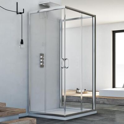 Idralite Junior Trio 3-seitige Duschkabine 75x90x75 cm H185 Klarglas Idralite Junior Trio 3-seitige Duschkabine 75x90x75 cm H185 Klarglas