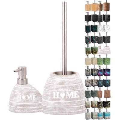 Sanilo Badezimmer Set, Seifenspender und WC Bürste mit Motiv, große Auswahl, Klobürste ohne Bohren, schöne Designs (Home) Sanilo Badezimmer Set, Seifenspender und WC Bürste mit Motiv, große Auswahl, Klobürste ohne Bohren, schöne Designs (Home)