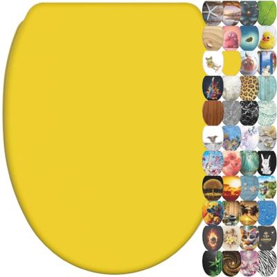 Sanilo WC Sitz mit Absenkautomatik, einfache Montage, Gelb Toilettendeckel mit Soft-Close, hochwertige Oberfläche und stabile Scharniere, inkl. Montagematerial und Videoanleitung Sanilo WC Sitz mit Absenkautomatik, einfache Montage, Gelb Toilettendeckel mit Soft-Close, hochwertige Oberfläche und stabile Scharniere, inkl. Montagematerial und Videoanleitung