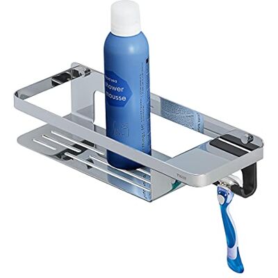 Tiger Caddy Duschkorb mit Haken, Duschablage aus Edelstahl mit integriertem Haken für Handtuch, Schwamm, Rasierer oder Duschabzieher, Farbe: Chrom BxHxT: 32 x 7,2 x 10,6 cm Tiger Caddy Duschkorb mit Haken, Duschablage aus Edelstahl mit integriertem Haken für Handtuch, Schwamm, Rasierer oder Duschabzieher, Farbe: Chrom BxHxT: 32 x 7,2 x 10,6 cm