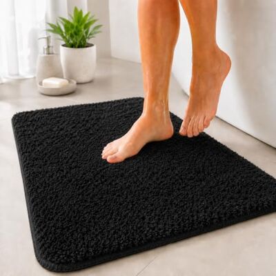 Floordirekt Badematte Sky Badezimmerteppich Weicher, dichter Hochflor Rutschhemmend & Schnell trocknend Geeignet für Fußbodenheizung Eckig & Rund (70 x 120 cm, Schwarz) Floordirekt Badematte Sky Badezimmerteppich Weicher, dichter Hochflor Rutschhemmend & Schnell trocknend Geeignet für Fußbodenheizung Eckig & Rund (70 x 120 cm, Schwarz)