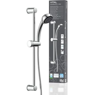 EISL DX3004CSBPLUS VITAL Stangenbrauseset, Brausestange mit Duschkopf, Duschbrause, Brausegarnitur mit Handbrause, Duschstange mit Brause, 8 Strahlarten, Duschset, Chrom EISL DX3004CSBPLUS VITAL Stangenbrauseset, Brausestange mit Duschkopf, Duschbrause, Brausegarnitur mit Handbrause, Duschstange mit Brause, 8 Strahlarten, Duschset, Chrom