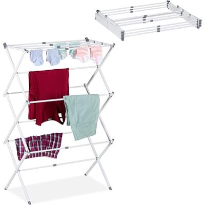 Relaxdays Tendedero Plegable - Platzsparend, Extensibel, 11 Stangen, Metall Relaxdays Tendedero Plegable - Platzsparend, Extensibel, 11 Stangen, Metall