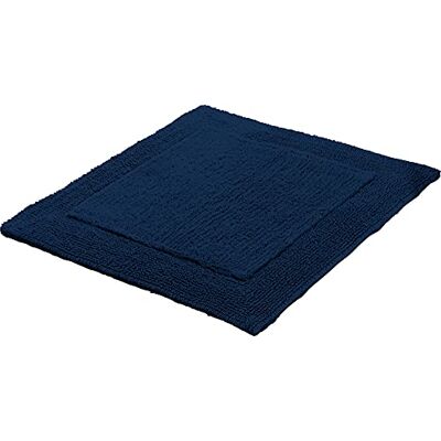 Erwin Müller WC-Vorlage, WC-Matte ohne Ausschnitt Uni Serie Stuttgart Marine Größe 60x60 cm extra dick, Wende-Design, 100% Baumwolle Erwin Müller WC-Vorlage, WC-Matte ohne Ausschnitt Uni Serie Stuttgart Marine Größe 60x60 cm extra dick, Wende-Design, 100% Baumwolle