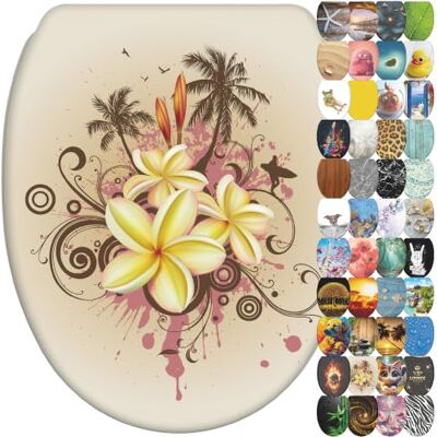 Sanilo WC Sitz mit Absenkautomatik, einfache Montage, Tropical Toilettendeckel mit Soft-Close, hochwertige Oberfläche und stabile Scharniere, inkl. Montagematerial und Videoanleitung Sanilo WC Sitz mit Absenkautomatik, einfache Montage, Tropical Toilettendeckel mit Soft-Close, hochwertige Oberfläche und stabile Scharniere, inkl. Montagematerial und Videoanleitung