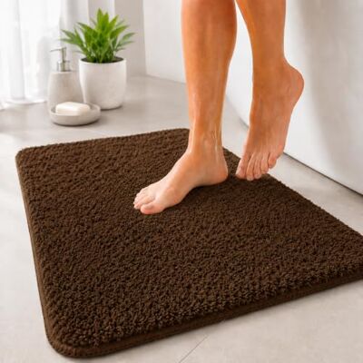 Floordirekt Badematte Sky Badezimmerteppich Weicher, dichter Hochflor Rutschhemmend & Schnell trocknend Geeignet für Fußbodenheizung Eckig & Rund (70 x 120 cm, Braun) Floordirekt Badematte Sky Badezimmerteppich Weicher, dichter Hochflor Rutschhemmend & Schnell trocknend Geeignet für Fußbodenheizung Eckig & Rund (70 x 120 cm, Braun)