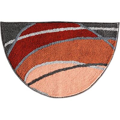 REDBEST Duschvorlage halbrund, Duschmatte Lynn Terra Größe 50x80 cm rutschhemmend, Flauschiger Flor, pflegeleicht, für Fußbodenheizung geeignet REDBEST Duschvorlage halbrund, Duschmatte Lynn Terra Größe 50x80 cm rutschhemmend, Flauschiger Flor, pflegeleicht, für Fußbodenheizung geeignet