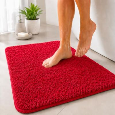 Floordirekt Badematte Sky Badezimmerteppich Weicher, dichter Hochflor Rutschhemmend & Schnell trocknend Geeignet für Fußbodenheizung Eckig & Rund (50 x 80 cm, Beerenrot) Floordirekt Badematte Sky Badezimmerteppich Weicher, dichter Hochflor Rutschhemmend & Schnell trocknend Geeignet für Fußbodenheizung Eckig & Rund (50 x 80 cm, Beerenrot)