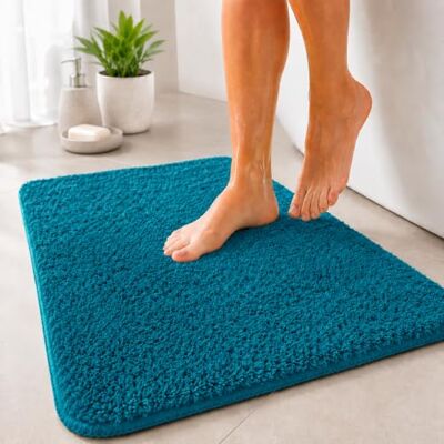 Floordirekt Badematte Sky Badezimmerteppich Weicher, dichter Hochflor Rutschhemmend & Schnell trocknend Geeignet für Fußbodenheizung Eckig & Rund (50 x 80 cm, Petrol) Floordirekt Badematte Sky Badezimmerteppich Weicher, dichter Hochflor Rutschhemmend & Schnell trocknend Geeignet für Fußbodenheizung Eckig & Rund (50 x 80 cm, Petrol)