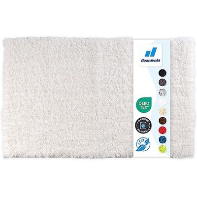 Floordirekt Badematte Sky Soft Eckig & Rund Badezimmerteppich Extra flauschig rutschfest & Schnell trocknend Viele Farben & Größen (50 x 80 cm, Weiß) Floordirekt Badematte Sky Soft Eckig & Rund Badezimmerteppich Extra flauschig rutschfest & Schnell trocknend Viele Farben & Größen (50 x 80 cm, Weiß)