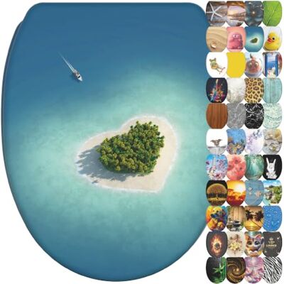 Sanilo WC Sitz mit Absenkautomatik, einfache Montage, Dream Island Toilettendeckel mit Soft-Close, hochwertige Oberfläche und stabile Scharniere, inkl. Montagematerial und Videoanleitung Sanilo WC Sitz mit Absenkautomatik, einfache Montage, Dream Island Toilettendeckel mit Soft-Close, hochwertige Oberfläche und stabile Scharniere, inkl. Montagematerial und Videoanleitung