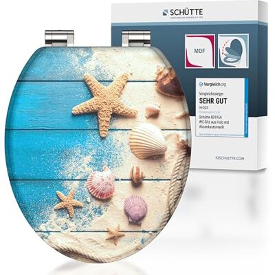 Schütte WC-Sitz BEACH WOOD mit Absenkautomatik aus Holz Toilettensitz mit Klodeckel Holzkern Toilettendeckel mit Motiv (maximale Belastung der Klobrille 175 kg) Bunt Schütte WC-Sitz BEACH WOOD mit Absenkautomatik aus Holz Toilettensitz mit Klodeckel Holzkern Toilettendeckel mit Motiv (maximale Belastung der Klobrille 175 kg) Bunt