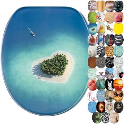 Sanilo WC Sitz mit Absenkautomatik, einfache Montage, Holz, Dream Island Toilettendeckel mit Soft-Close, hochwertige Oberfläche und stabile Scharniere, inkl. Montagematerial und Videoanleitung Sanilo WC Sitz mit Absenkautomatik, einfache Montage, Holz, Dream Island Toilettendeckel mit Soft-Close, hochwertige Oberfläche und stabile Scharniere, inkl. Montagematerial und Videoanleitung