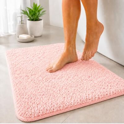 Floordirekt Badematte Sky Badezimmerteppich Weicher, dichter Hochflor Rutschhemmend & Schnell trocknend Geeignet für Fußbodenheizung Eckig & Rund (50 x 80 cm, Rosa) Floordirekt Badematte Sky Badezimmerteppich Weicher, dichter Hochflor Rutschhemmend & Schnell trocknend Geeignet für Fußbodenheizung Eckig & Rund (50 x 80 cm, Rosa)