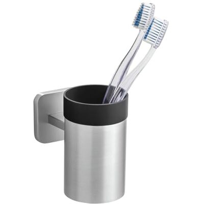 WENKO Turbo-Loc® Zahnbürstenhalter ohne Bohren für Bad & WC Wandmontage mit Klebepad, optional zum Schrauben, Edelstahlhalterung, entnehmbarer Becher, Mod. Porto Matt WENKO Turbo-Loc® Zahnbürstenhalter ohne Bohren für Bad & WC Wandmontage mit Klebepad, optional zum Schrauben, Edelstahlhalterung, entnehmbarer Becher, Mod. Porto Matt