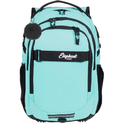 Elephant Schulrucksack HERO SIGNATURE Rucksack (Türkis Schwarz Solid 13805) Mädchen Jungen Schule Schultasche Brustgurt Laptopfach Bodennoppen Organizerfach großes Hauptfach Elephant Schulrucksack HERO SIGNATURE Rucksack (Türkis Schwarz Solid 13805) Mädchen Jungen Schule Schultasche Brustgurt Laptopfach Bodennoppen Organizerfach großes Hauptfach