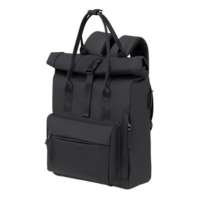 American Tourister Urban Groove UG16 Mono Damen Rucksack, Wasserabweisend, Freizeitrucksack für Alltag mit verstecktem Rückenfach, 17 L, Schwarz American Tourister Urban Groove UG16 Mono Damen Rucksack, Wasserabweisend, Freizeitrucksack für Alltag mit verstecktem Rückenfach, 17 L, Schwarz