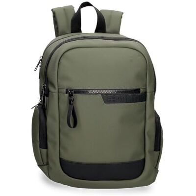 Pepe Jeans Dorking anpassungsfähiger Laptop-Rucksack mit zwei Fächern 15.6 inches Grün 25x37x12 cm Polyester mit Kunstlederdetails 11.1L von Joumma Bags Pepe Jeans Dorking anpassungsfähiger Laptop-Rucksack mit zwei Fächern 15.6 inches Grün 25x37x12 cm Polyester mit Kunstlederdetails 11.1L von Joumma Bags