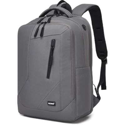 KONO Rucksack Herren, Laptop Rucksack 15,6 Zoll, Leichter Anti-Diebstahl Arbeitsrucksack mit gepolstertem Laptopfach für Universität Reise Schule, Grau KONO Rucksack Herren, Laptop Rucksack 15,6 Zoll, Leichter Anti-Diebstahl Arbeitsrucksack mit gepolstertem Laptopfach für Universität Reise Schule, Grau