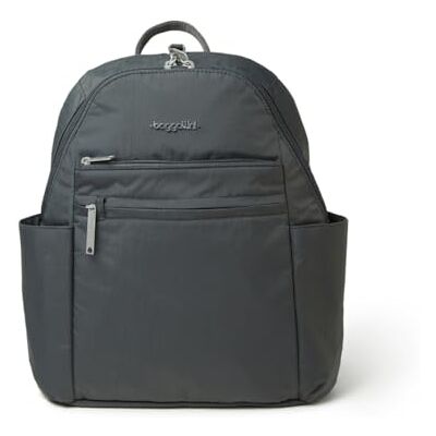 Baggallini Damen Securtex Anti-diebstahl-reiserucksack, 25,4 X 33 cm, aus Nylon, mit Verschließbaren Reißverschlüssen und RFID-Schutz Rucksack, Dunkelgrau Baggallini Damen Securtex Anti-diebstahl-reiserucksack, 25,4 X 33 cm, aus Nylon, mit Verschließbaren Reißverschlüssen und RFID-Schutz Rucksack, Dunkelgrau