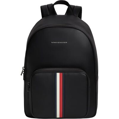 Tommy Hilfiger Herren Rucksack Metro mit Außentasche, Schwarz (Black), Einheitsgröße Tommy Hilfiger Herren Rucksack Metro mit Außentasche, Schwarz (Black), Einheitsgröße