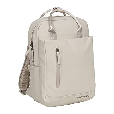 New Rebels Unisex Harper Miami Rucksack – 9L wasserdichter Rucksack mit Doppelverschluss – 13-Zoll-Laptopfach – Wasserabweisender Reißverschluss – Gepolsterte Träger, ideal für Arbeit & Schule Beige New Rebels Unisex Harper Miami Rucksack – 9L wasserdichter Rucksack mit Doppelverschluss – 13-Zoll-Laptopfach – Wasserabweisender Reißverschluss – Gepolsterte Träger, ideal für Arbeit & Schule Beige