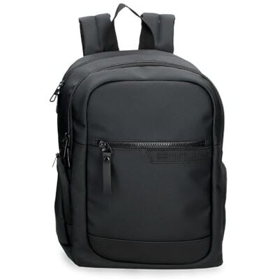 Pepe Jeans Dorking Anpassungsfähiger Laptop-Rucksack mit zwei Fächern 15.6 inches Schwarz 25x37x12 cm Polyester mit Kunstlederdetails 11.1L von Joumma Bags Pepe Jeans Dorking Anpassungsfähiger Laptop-Rucksack mit zwei Fächern 15.6 inches Schwarz 25x37x12 cm Polyester mit Kunstlederdetails 11.1L von Joumma Bags