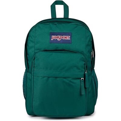 JANSPORT Big Day Rucksack – Großer 26L Alltagsrucksack für Schule, Reisen & Freizeit, mit Laptopfach, Mehreren Fächern & Flaschenhalter, Deep Juniper JANSPORT Big Day Rucksack – Großer 26L Alltagsrucksack für Schule, Reisen & Freizeit, mit Laptopfach, Mehreren Fächern & Flaschenhalter, Deep Juniper