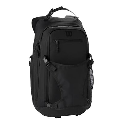 Wilson Volleyball Rucksack, Aus langlebigem Polyester, Mit speziellen Taschen, Praktisch & vielseitig für den Alltag, Farbe: Schwarz Wilson Volleyball Rucksack, Aus langlebigem Polyester, Mit speziellen Taschen, Praktisch & vielseitig für den Alltag, Farbe: Schwarz