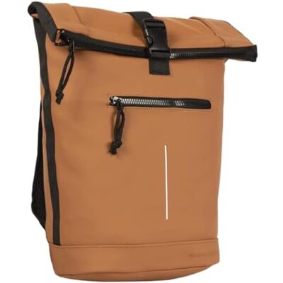 New Rebels Unisex Wasserabweisender Rolltop-Rucksack – 21l Rolltop-Backpack mit 15,6-Zoll-Laptopfach – Reiserucksack mit Klickverschluss – Rucksack mit Vordertasche – flexible Aufbewahrung Cognac New Rebels Unisex Wasserabweisender Rolltop-Rucksack – 21l Rolltop-Backpack mit 15,6-Zoll-Laptopfach – Reiserucksack mit Klickverschluss – Rucksack mit Vordertasche – flexible Aufbewahrung Cognac