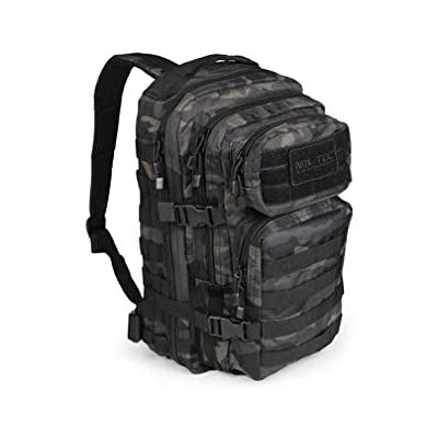 Mil-Tec US Assault Pack Tagesrucksack (20L) • Taktischer Militär Rucksack mit MOLLE-System • Kompakter Bundeswehr Rucksack, Wanderrucksack, Reiserucksack für Outdoor, Camping & Einsatz • Dark Camo, S Mil-Tec US Assault Pack Tagesrucksack (20L) • Taktischer Militär Rucksack mit MOLLE-System • Kompakter Bundeswehr Rucksack, Wanderrucksack, Reiserucksack für Outdoor, Camping & Einsatz • Dark Camo, S