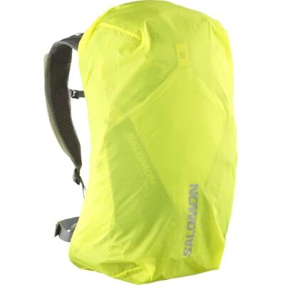 Salomon Regenhülle klein, wasserdichter Wetterschutz aus Silikon-Nylon, leichte, verstellbare Passform für 10-25-Liter-Rucksäcke, reflektierende Details Salomon Regenhülle klein, wasserdichter Wetterschutz aus Silikon-Nylon, leichte, verstellbare Passform für 10-25-Liter-Rucksäcke, reflektierende Details