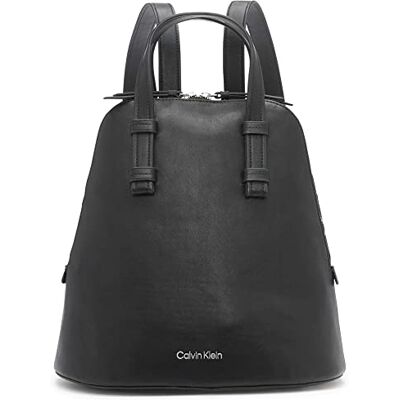 Calvin Damen Zina Zip Around Rucksack mit umlaufendem Reißverschluss, Schwarz/Silber, Einheitsgröße Calvin Damen Zina Zip Around Rucksack mit umlaufendem Reißverschluss, Schwarz/Silber, Einheitsgröße