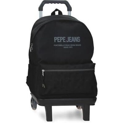 Pepe Jeans Edward School Rucksack mit Trolley Laptop 15,6 Zoll Schwarz 31x44x17,5 cm Polyester 23,87L by Joumma Bags Pepe Jeans Edward School Rucksack mit Trolley Laptop 15,6 Zoll Schwarz 31x44x17,5 cm Polyester 23,87L by Joumma Bags