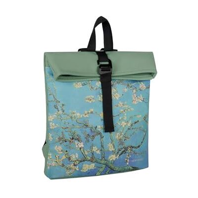 New Rebels Mart Art Los Angeles Sun Flower Rolltop Rucksack Mini Rucksack Unisex Erwachsene, Minzgrün/Blau, 27x8x33cm, Casual New Rebels Mart Art Los Angeles Sun Flower Rolltop Rucksack Mini Rucksack Unisex Erwachsene, Minzgrün/Blau, 27x8x33cm, Casual