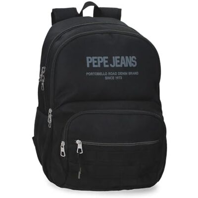 Pepe Jeans Edward Schulrucksack Laptop 15,6 Zoll Schwarz 33x46x15 cm Polyester 22,77L by Joumma Bags Pepe Jeans Edward Schulrucksack Laptop 15,6 Zoll Schwarz 33x46x15 cm Polyester 22,77L by Joumma Bags
