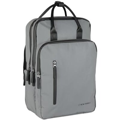 New Rebels William Reflect Milwaukee Rucksack 15,6-Zoll-Laptopfach mit wasserdichtem Reißverschluss Gepolsterte Rückengurte ideal als Schulranzen Silver Metallic-Reflexion New Rebels William Reflect Milwaukee Rucksack 15,6-Zoll-Laptopfach mit wasserdichtem Reißverschluss Gepolsterte Rückengurte ideal als Schulranzen Silver Metallic-Reflexion