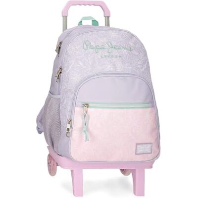 Pepe Jeans Renata School Backpack Kinderrucksack aus Polyester, breite und verstellbare Träger, die sich anpassen, Vordertasche. Von Joumma Bags Pepe Jeans Renata School Backpack Kinderrucksack aus Polyester, breite und verstellbare Träger, die sich anpassen, Vordertasche. Von Joumma Bags