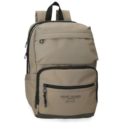 Pepe Jeans Waltford Lässiger Laptop-Rucksack 13.3 inch Beige 25x37x12 cm Polyester mit Kunstlederdetails 9.25L von Joumma Bags Pepe Jeans Waltford Lässiger Laptop-Rucksack 13.3 inch Beige 25x37x12 cm Polyester mit Kunstlederdetails 9.25L von Joumma Bags