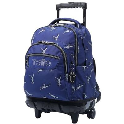 Totto Schulrucksack mit Rollen T-Rex, Blau, Unisex, Erwachsene, Blau, 60 cm Totto Schulrucksack mit Rollen T-Rex, Blau, Unisex, Erwachsene, Blau, 60 cm
