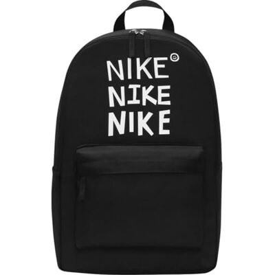 Nike Heritage Rucksack 2.0, Elegant Schwarz mit Metallic-Gold-Akzenten, Robuste und Stilvolle Alltagstasche Nike Heritage Rucksack 2.0, Elegant Schwarz mit Metallic-Gold-Akzenten, Robuste und Stilvolle Alltagstasche